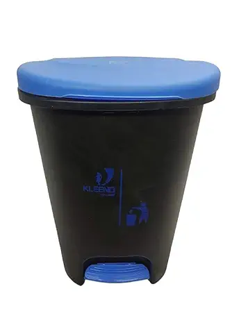 Cello Plastic Pedal Step-On Garbage Dustbin 50 Ltr, Black-Blue