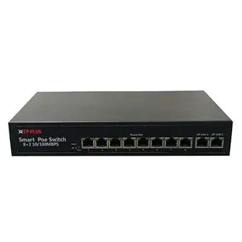 CP Plus 8+2 Port Fast Ethernet Switch with 8 PoE CP-ANW-HP8H2-96