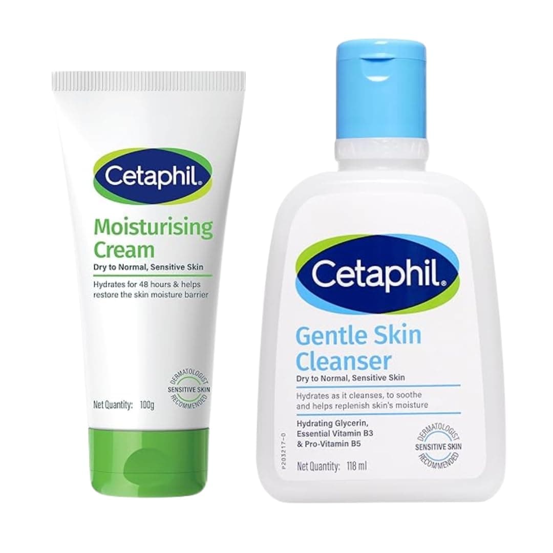 Cetaphil Moisturising Cream 100g and Gentle Skin Cleanser 118ml Combo