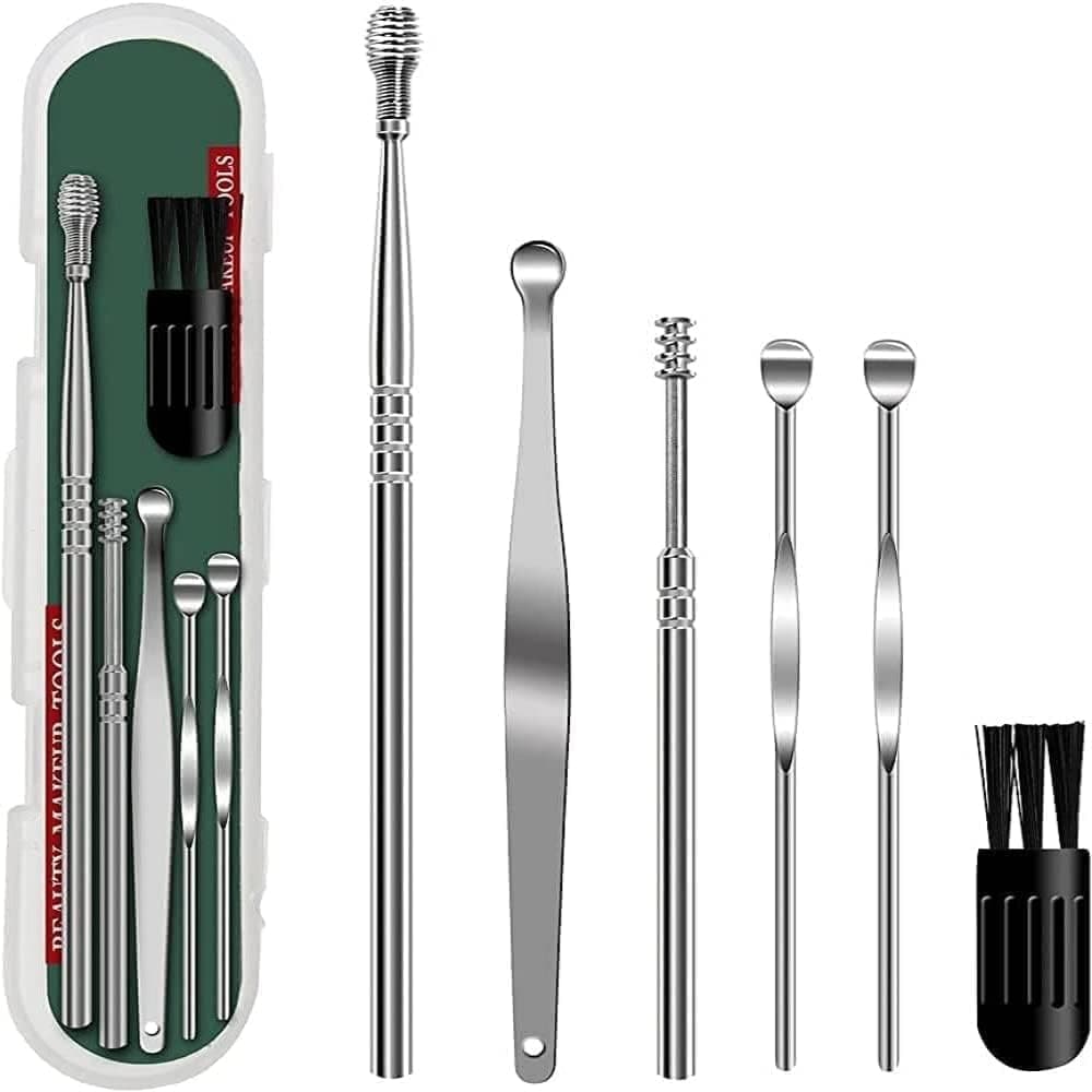 ANTIL'S Reusable Ear Wax Cleaner Kit – 6-Piece Ear Cleaning Tool Set with Storage Box, Ear Curette, and Spring Ear Buds Cleaner for Safe & Effective Ear Wax Removal