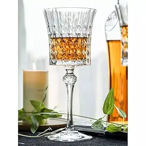 Stylish Curve Wine Glass 190 ML Set of 2 Elegant Bar Glassware for Champagne Glass Water, Wine, Rum, Juice, Beer, Drinks and Cocktails, Mocktail and Mixed Drinks and Brandy Glasses