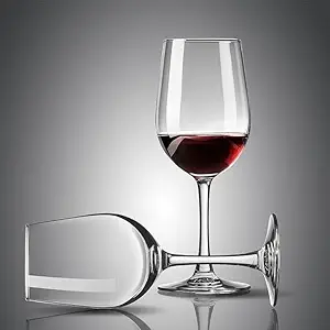 Red Wine Glasses - Set of 2 Wide Rim, Crystal Balloon Cabernet Wine Glass Plain 350 ML