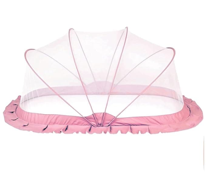 Mommers Umbrella Style Baby Mosquito Net for Newborns and Toddlers - Portable & Breathable Protection - Pink