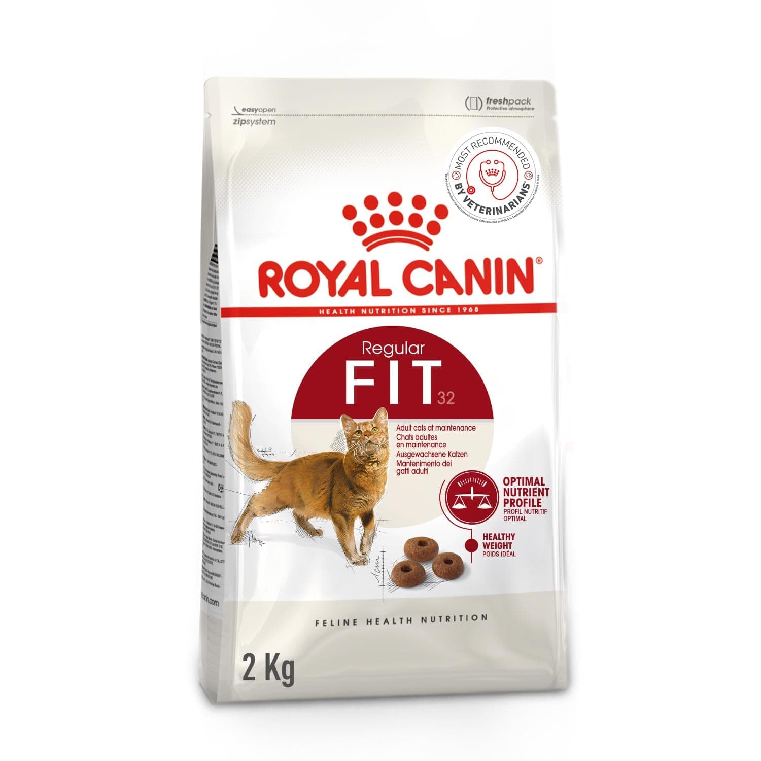 Royal Canin Fit 32 Regular Powder Adult Cat Food, Dry Food, Supports Weight Management & Optimal Nutrient Profile,2 Kg