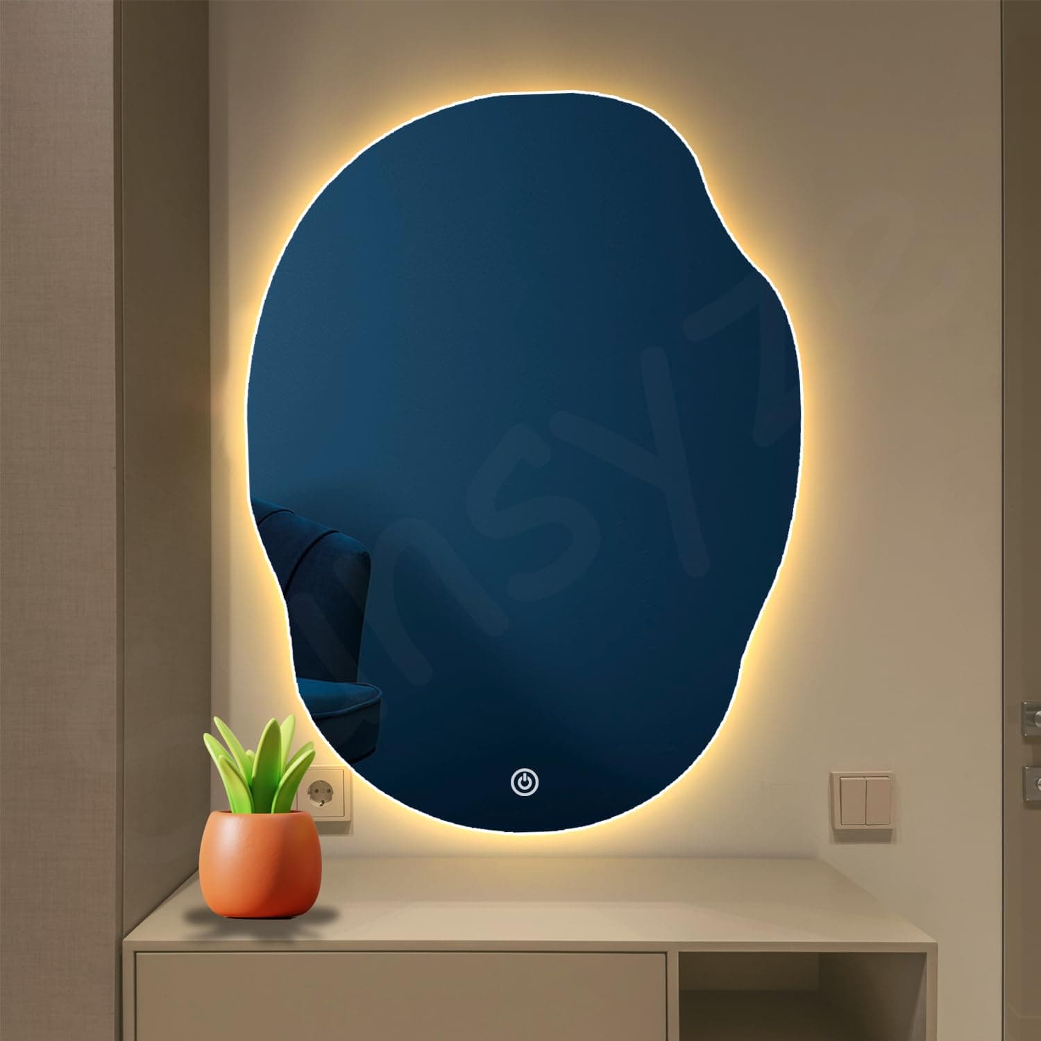 Sunsyze Premium Wall Mount Bathroom Mirror with Light || Mirror for Bathroom and Wash Basin || LED Mirror with 3 Color Light & Touch Sensor Control (Warm, White & Natural) 18x24 inch