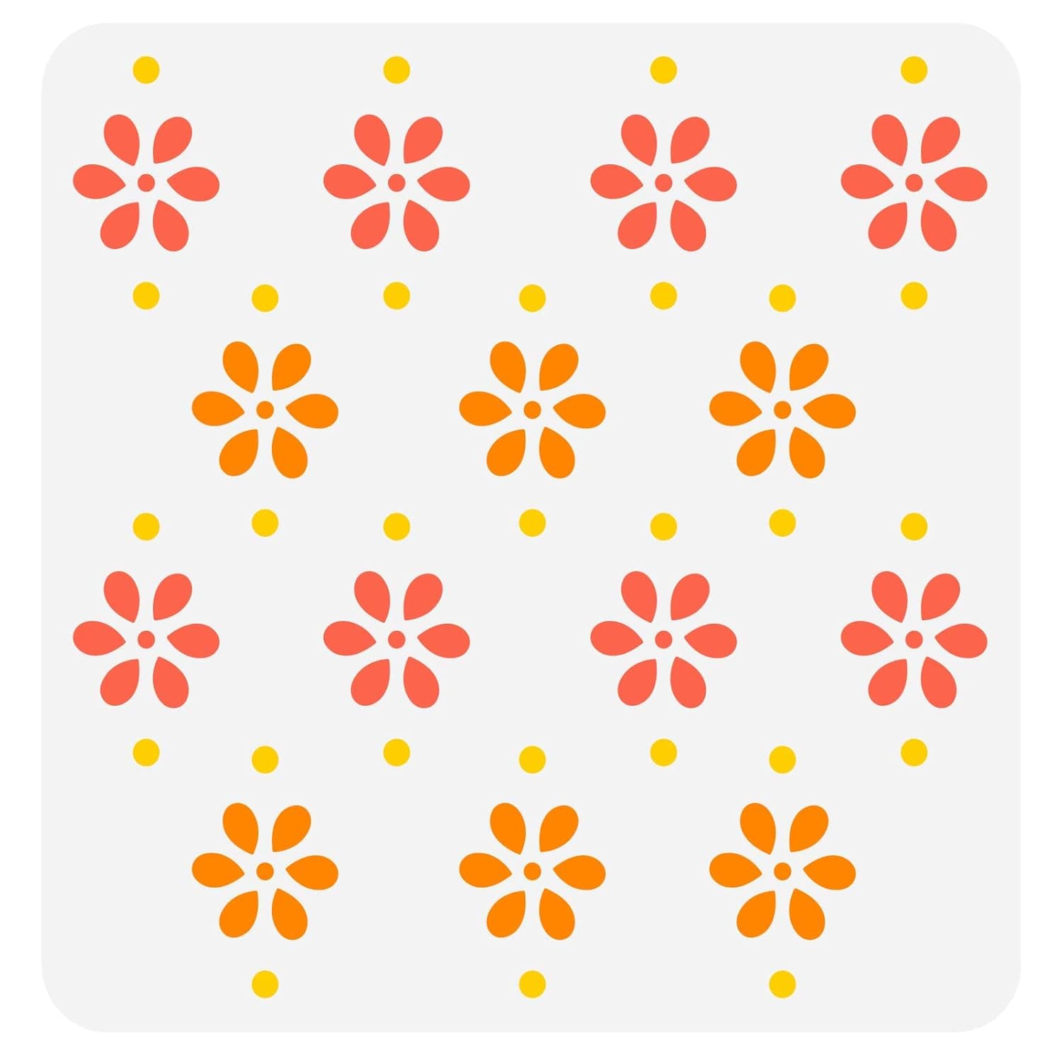 FINGERINSPIRE Small Flowers Stencil 11.8x11.8 inch Reusable Wall Tile Stencil Plastic Mini Daisy Flowers & Dots Pattern Stencil Background Stencils for Painting Nursery Wood Wall Home Decoration