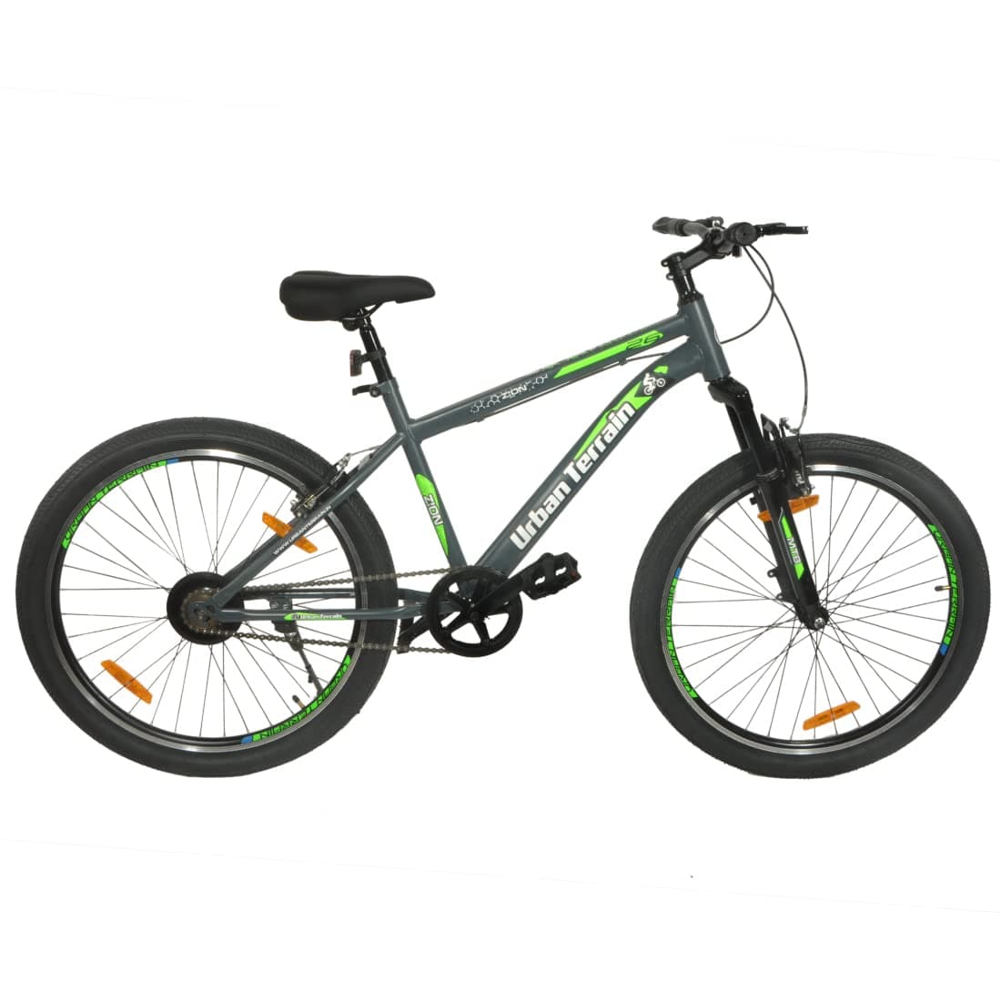 Urban Terrain Zion Steel Cycle/Bicycle MTB 26 inch Single Speed Bike with Front Suspension Bicycle for Men/Boys Mountain Bike | Ideal for 13+ Years, Frame Size : 18 inch (Green)