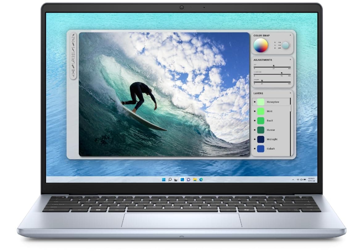 Dell Inspiron 5440 Notebook Computer, Intel Core 3 100U 14th Gen Processor, 8GB DDR5 RAM, 512GB SSD, 14" FHD+ Screen, Ubuntu, 1Yr Warranty, Ice Blue