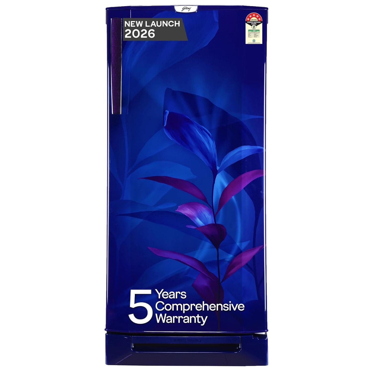 Godrej 185L 5 Star 5 Years Comprehensive Warranty Turbo Cooling Technology | Toughened Glass Shelves | Base Drawer | Single Door Refrigerator (2026 Model, RD 195EN TDI MN BL, Marine Blue)