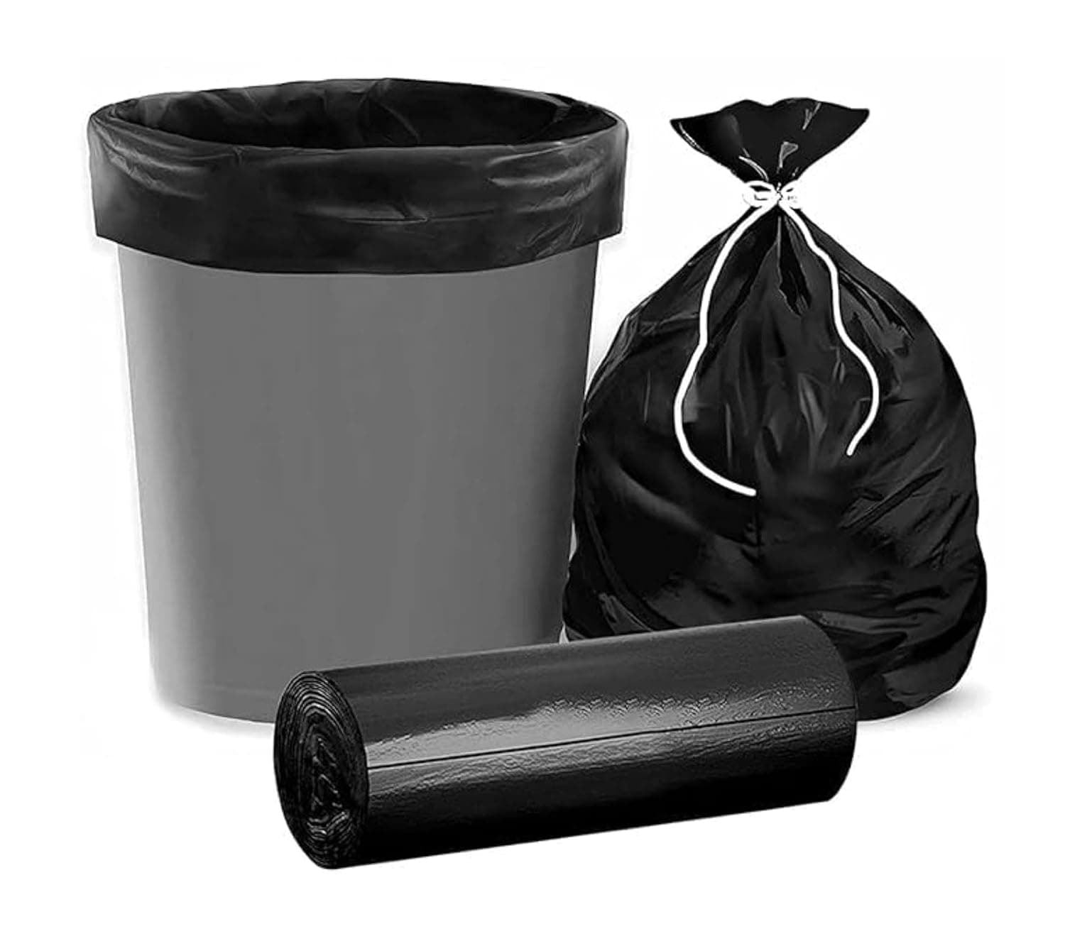 Dustbin Bag for Home, Garbage Bag Perfect for Dustbin, Leak-Proof Trash Bag, Multipurpose Bags for Kitchen, Office, Restaurants - 17 x 19 Inches (Small) - 30 Bags (1 Roll)