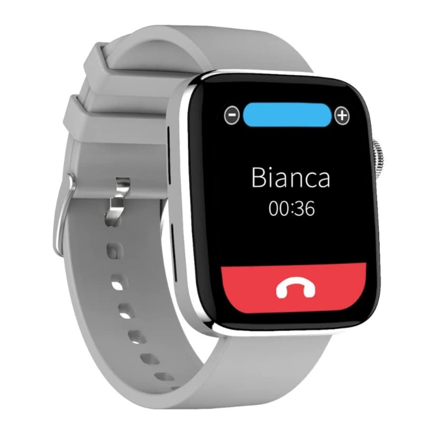 IZI Smart Calling Fitness Smart Watch, Ultra 3D Full Touch HD, Health Suite and Sports Tracking Mode, AI Voice Assistant, 200+ Watch Faces (Grey Silicone)