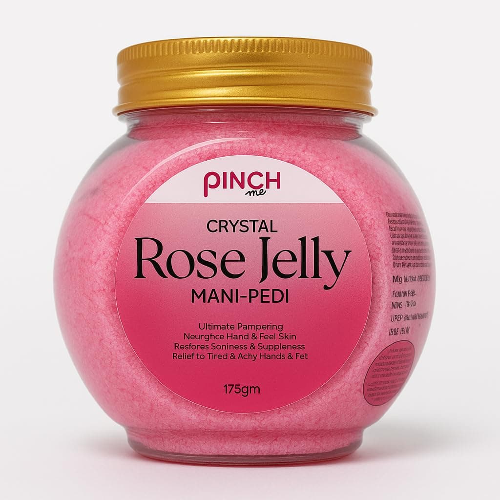 Pinch Me Crystal Jelly Pedicure & Manicure Dead Sea Salt Soak For Relaxation & Refreshing Skin (Mani-Pedi), 175 gm(Pack of 1) | REPAIRS CRACKED HEELS AND SOFTENS CUTICLES Crystal Rose Jelly.