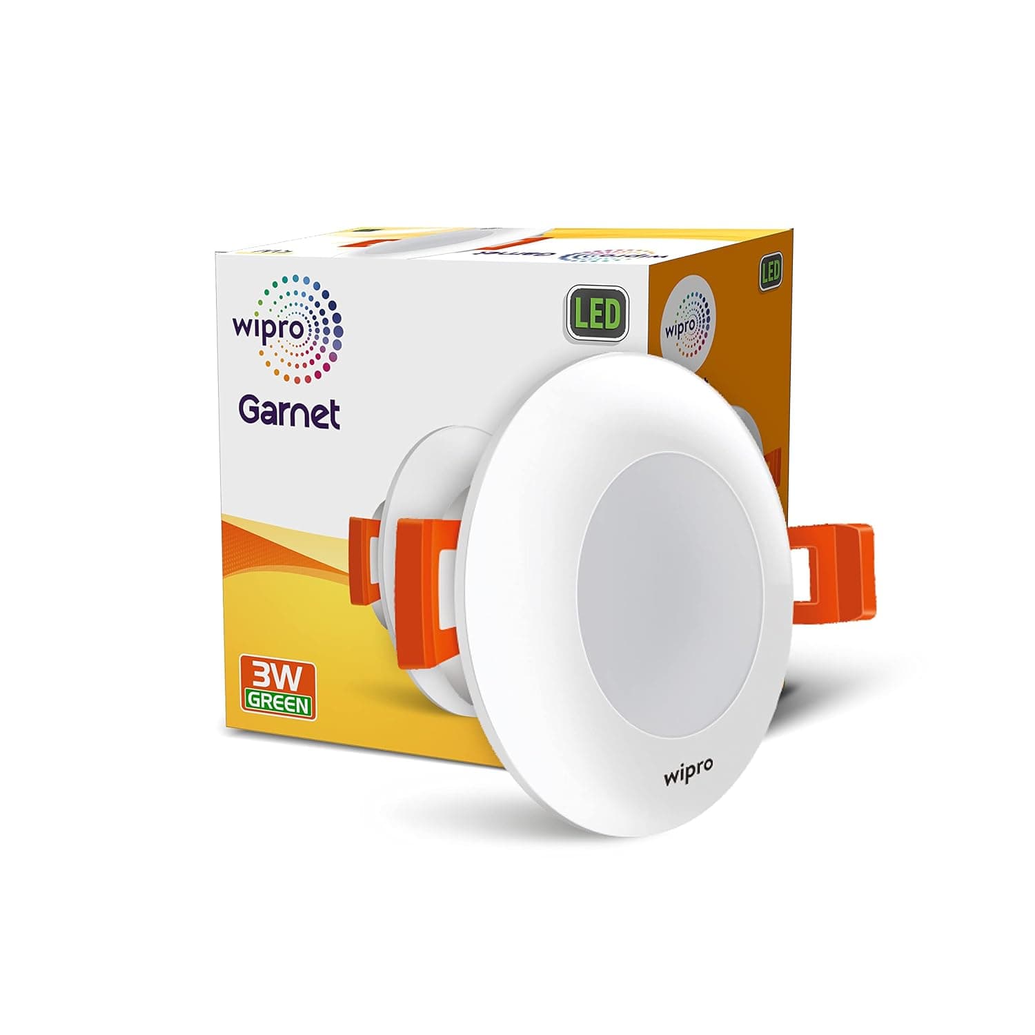 Wipro Garnet 3W Led Mini Downlight for Home & Cabinet| Green |Compact Design with 120° Beam Angle|Recessed Down Light for False Ceiling|Cutout-2.3 Inch|Pack of 1