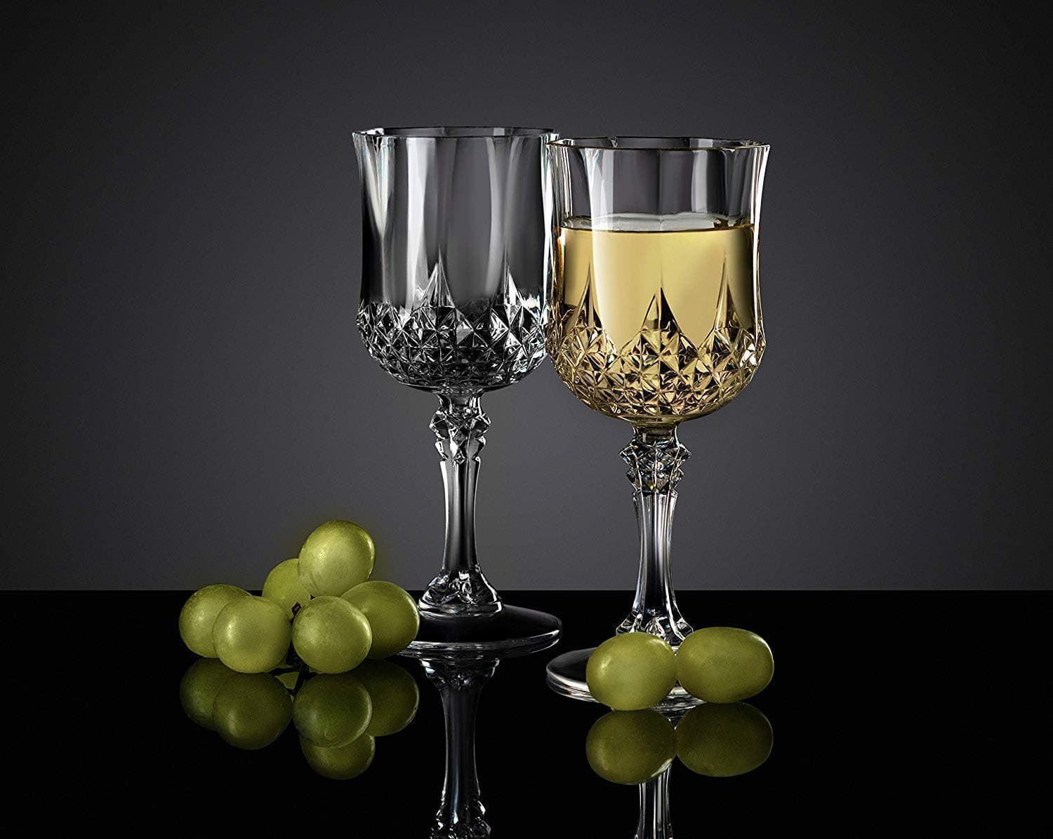 Crystal Wine Glass Set of 6, 230 ml Large Wine Glass with Flat Bottom, Clear Red & White Wine Glasses, Premium Drinking Glassware for Wine, Wedding & Housewarming Gift (Big CRTSYAL 6-230 ML)