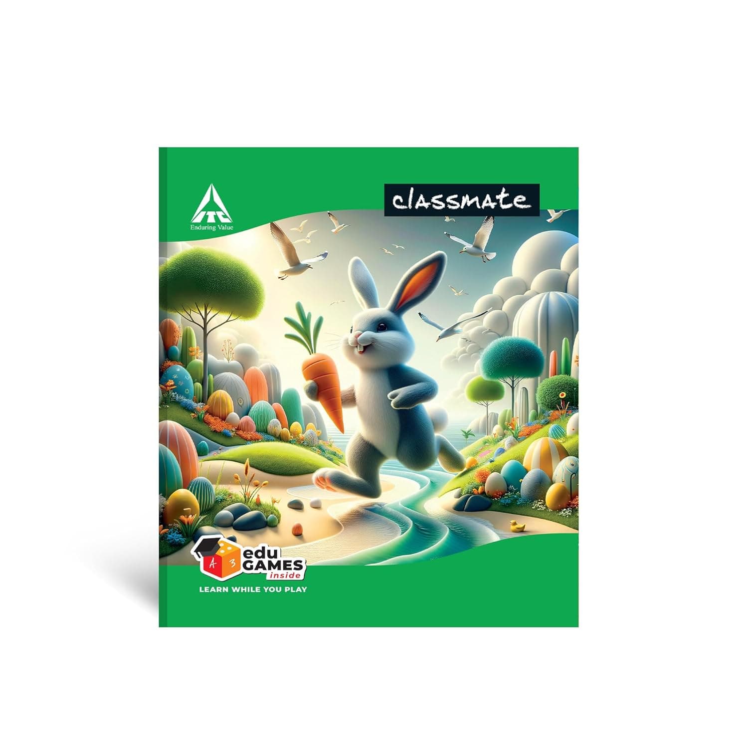 Classmate Short Notebook - Soft Cover, 172 Pages, 190x155mm, Single Line - Pack of 12