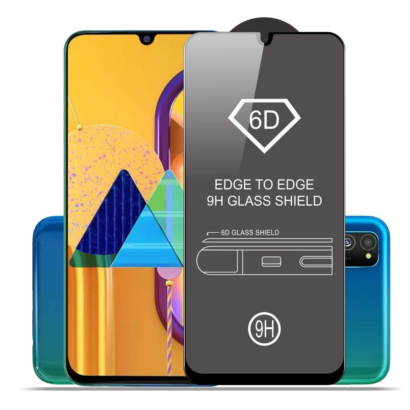 Dashmesh Shopping� Tempered Glass Screen Protector For Samsung Galaxy F41 || M31 || M21|| M30S|| M30 || A50S || A50 || A30S || A30 Screen Protector Elite Series 6D Full Screen Coverage [Edge to Edge] Black