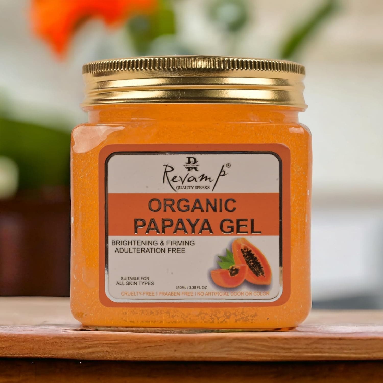 REVAMP Organic Papaya Gel for All Skin Types, 340ml, Brightening, Firming and Adulteration Free