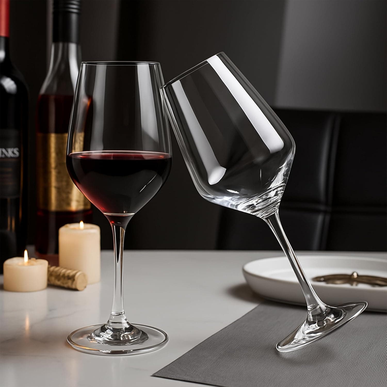 Birch & Co. Wine Glass - Wine Glasses Set - Crystal Clear, Lead-Free, Elegant Stemware for Red & White Wine, Dishwasher Safe, Elegant Gift for Parties & Celebrations, Set of 2, SilkenSip