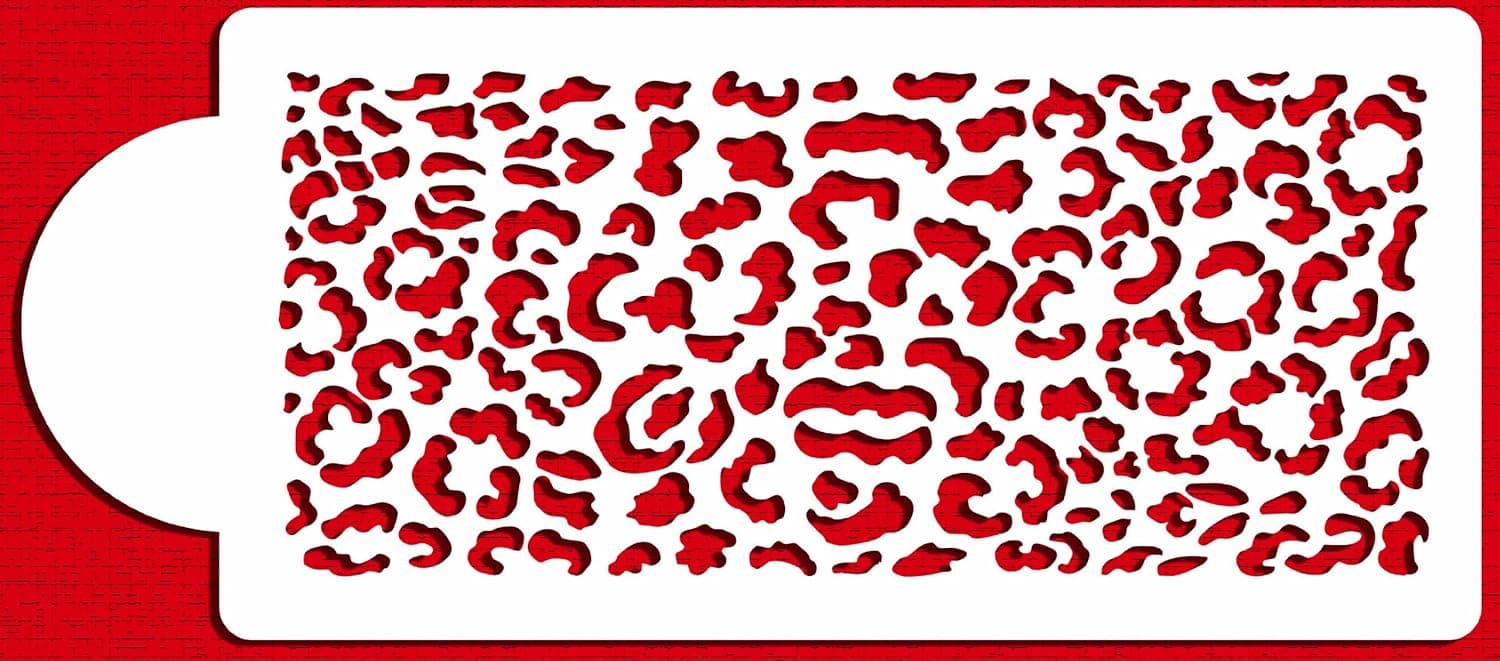 Designer Stencils C455 Leopard Skin Cake Stencil, Beige/semi-transparent