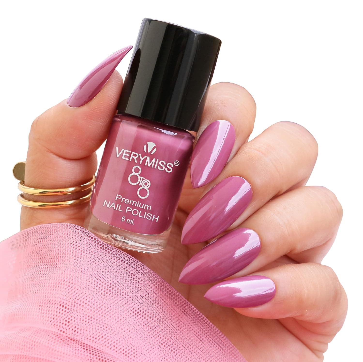 VERYMISS Premium Glossy Nail Enamel 6ml | Smooth Application | Quick Drying | Paraben Free | Ultra Long Lasting Nail Paints - Pack of 1 (Onion Purple)