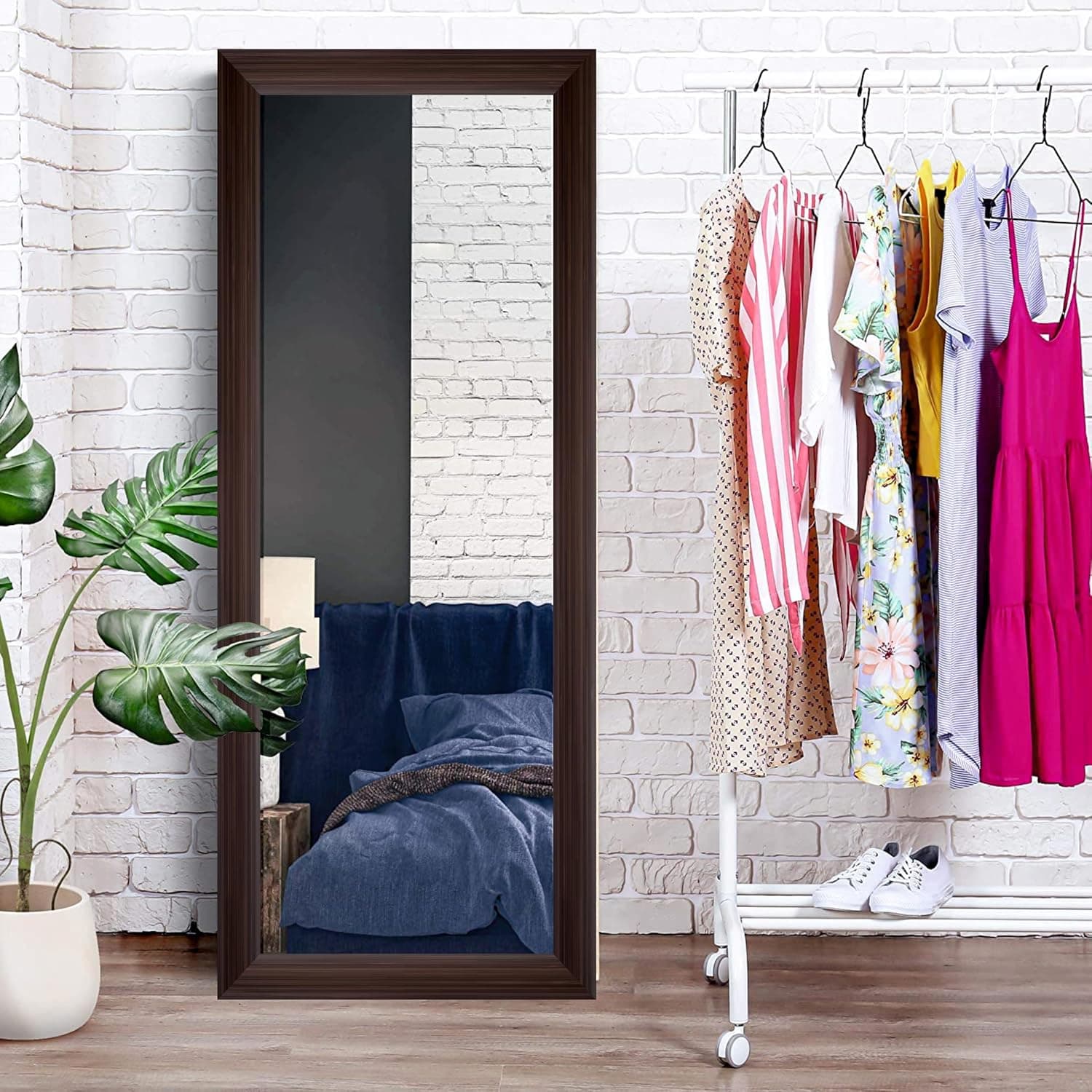 Creative Arts n Frames 15x39 inch Long Wall Hanging Mount HD Mirror Home Hotel Living Room Bedroom Bathroom Home Office Decor Items (Regular Chocolate Framed HD Mirror)