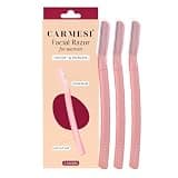 Carmesi Reusable Face Razor for Women Facial Hair- 3 Razors | Instant & Painless Hair Removal | For Eyebrows, Upper Lip, Forehead, Peach Fuzz, Chin and Sideburns | Dermaplaning Tool