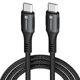 Portronics Konnect 240C 240W Futuristic Unbreakable Nylon Braided Type C Fast Charging Cable 1.2M Long, Supports Laptop and All C Smartphones and Devices (Black)