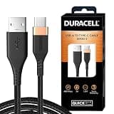 Duracell USB-A To Type C, 65W Braided Sync & Fast Charging Cable, 3.9 Feet (1.2M), QC 2.0/3.0 Ultra Fast Charging, For Samsung, Mi, Realme, OPPO, ONE PLUS, Seamless Data Transmission, Series 3, Black