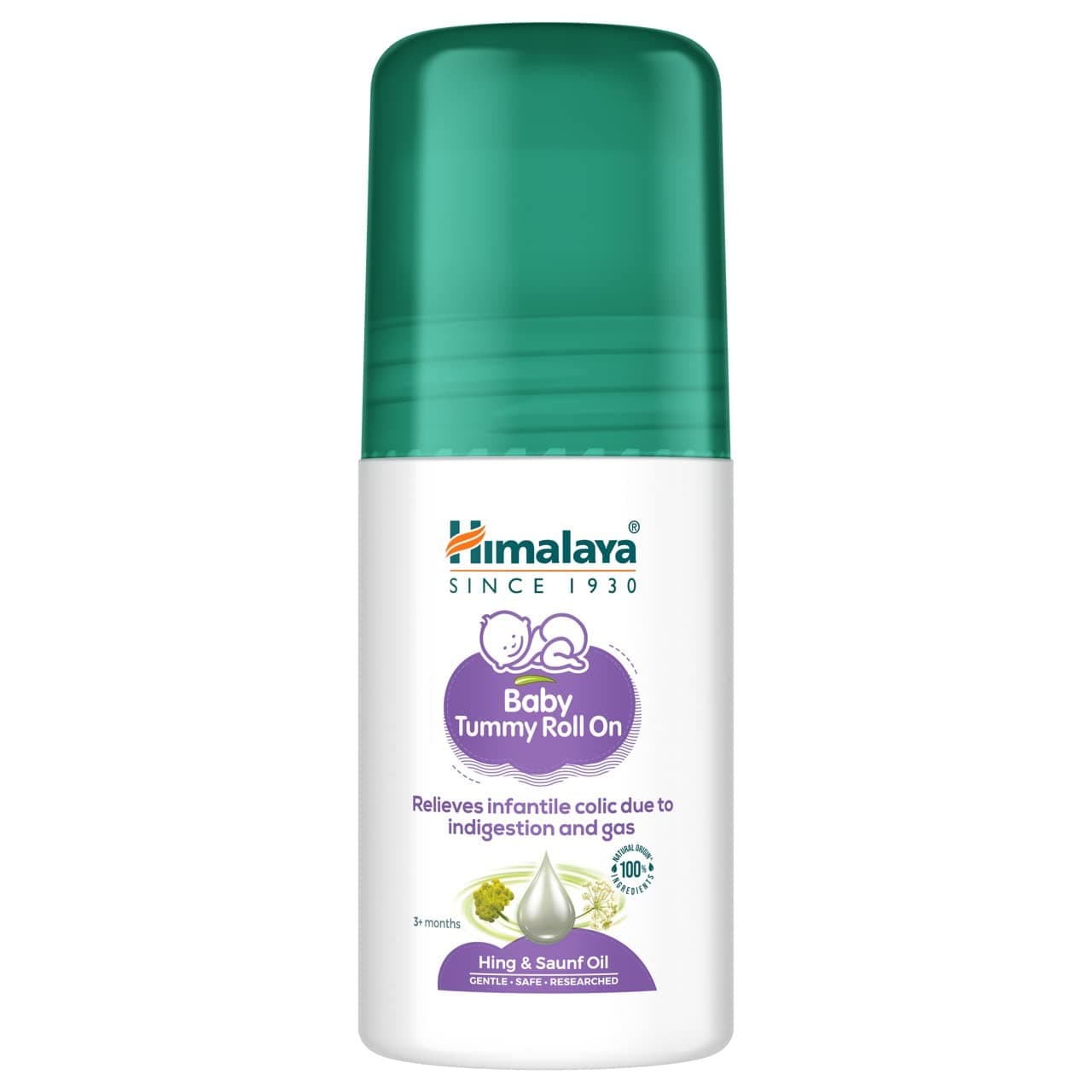 Himalaya Baby Tummy Roll On (40ml) with 5 Natural Oils including Hing, Saunf, Cardamom | Eases Tummy Discomfort & Indigestion | Pediatrician Tested | Clinically Tested