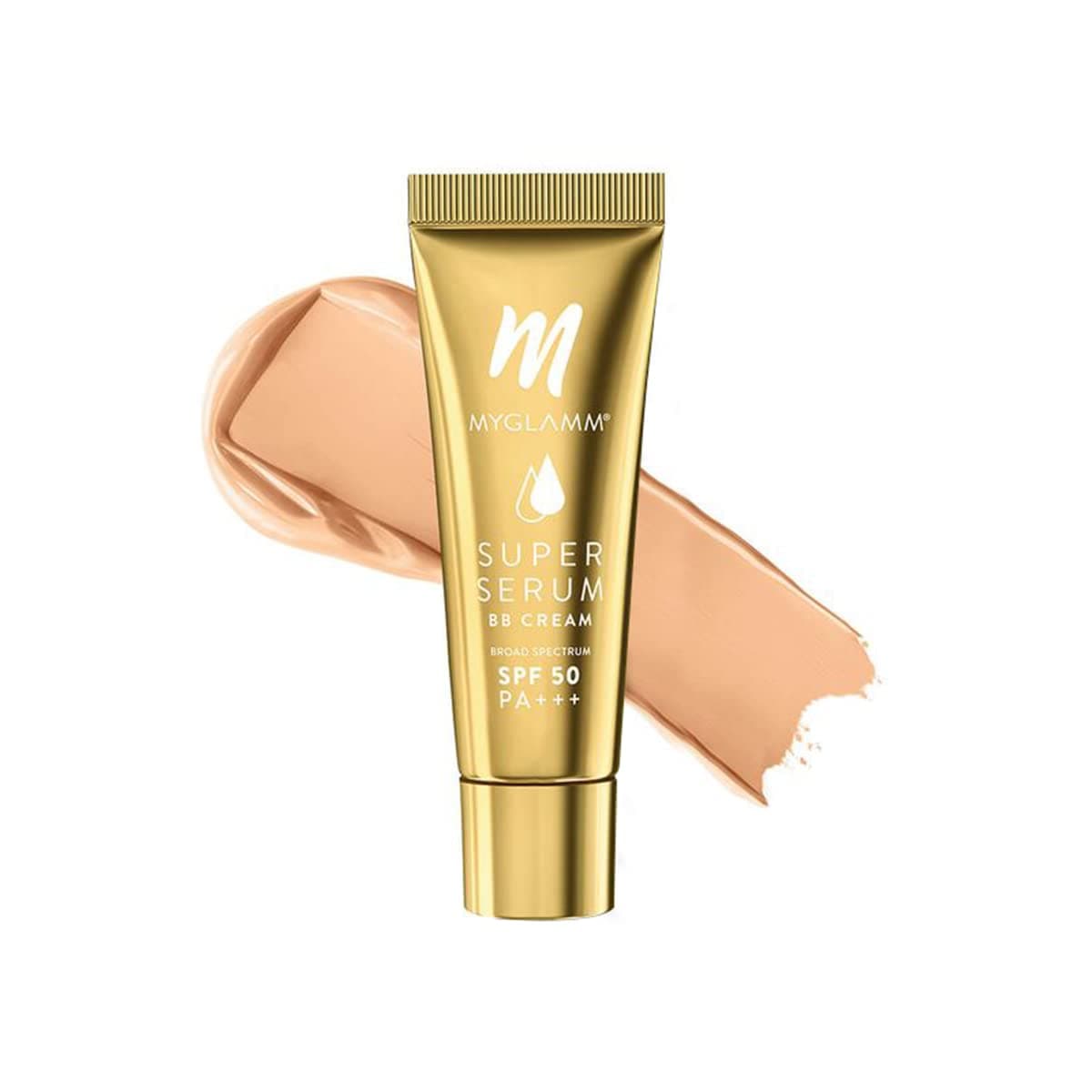 MyGlamm Light All Skin Super Serum BB Cream - 201 Pine - 30gm | with SPF 50 & Hyaluronic Acid | 24 Hr Long Lasting & Hydrating