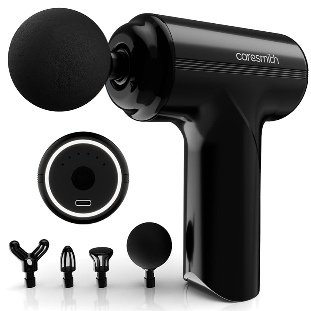 CARESMITH Charge Go Massage Gun | Body Massager for Pain Relief | Massage Gun for Back Leg & Full Body | 4 Specialized Heads For Full Body Pain Relief