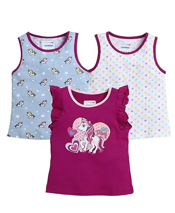 BUMZEE Girl's Cotton Printed Regular Fit T-Shirt