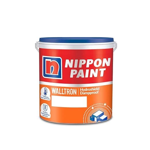 Nippon Paint Walltron Hydroshield Dampproof Cooling Terrace Waterproofing Coating (Grey, 10 L)
