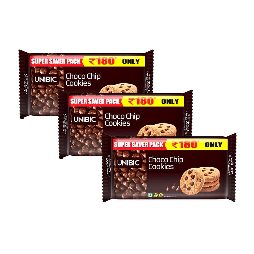 UNIBIC Foods Choco Chip Cookie - 500g (Pack of 3)