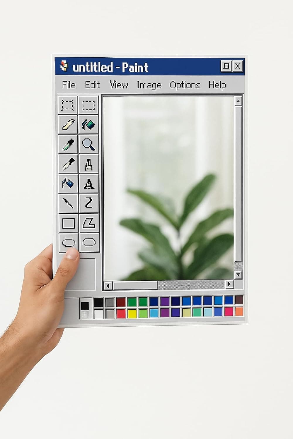 Retro Paint Mirror | 12x18 Inch Wall Hanging | MS Paint-Inspired Quirky Mirror for Room Decor | Velvety Touch | Fun Gift for Creatives, Gamers, Teens, Boys & Girls