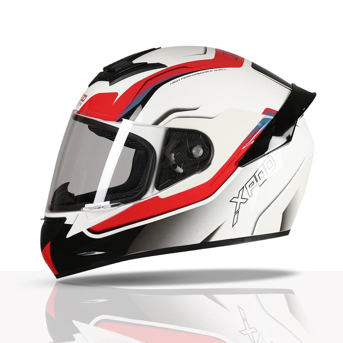 TVS XPOD Aerodynamic Helmet for Men-ISI DOT Certified, Ultrawide Visor, Quick Release Strap-Premium Bike Helmet with Enhanced Air Circulation