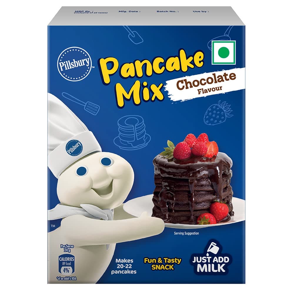 Pillsbury Chocolate Flavour Pancake Mix| 2-Minute Pancake Mix For Kids| No-Preservatives |500 Gram