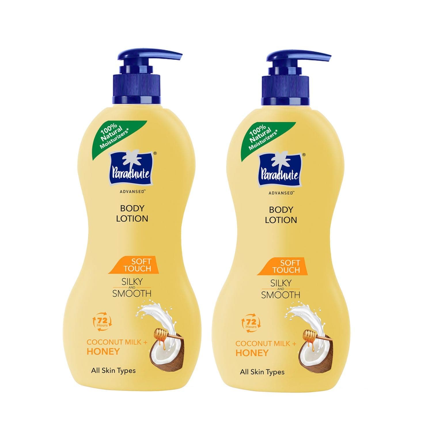 Parachute Advansed Soft Touch Body Lotion for Women & Men, All Skin types, 400ml (Pack of 2) | Pure Coconut Milk & Honey, 100% Natural, 72h Moisturisation