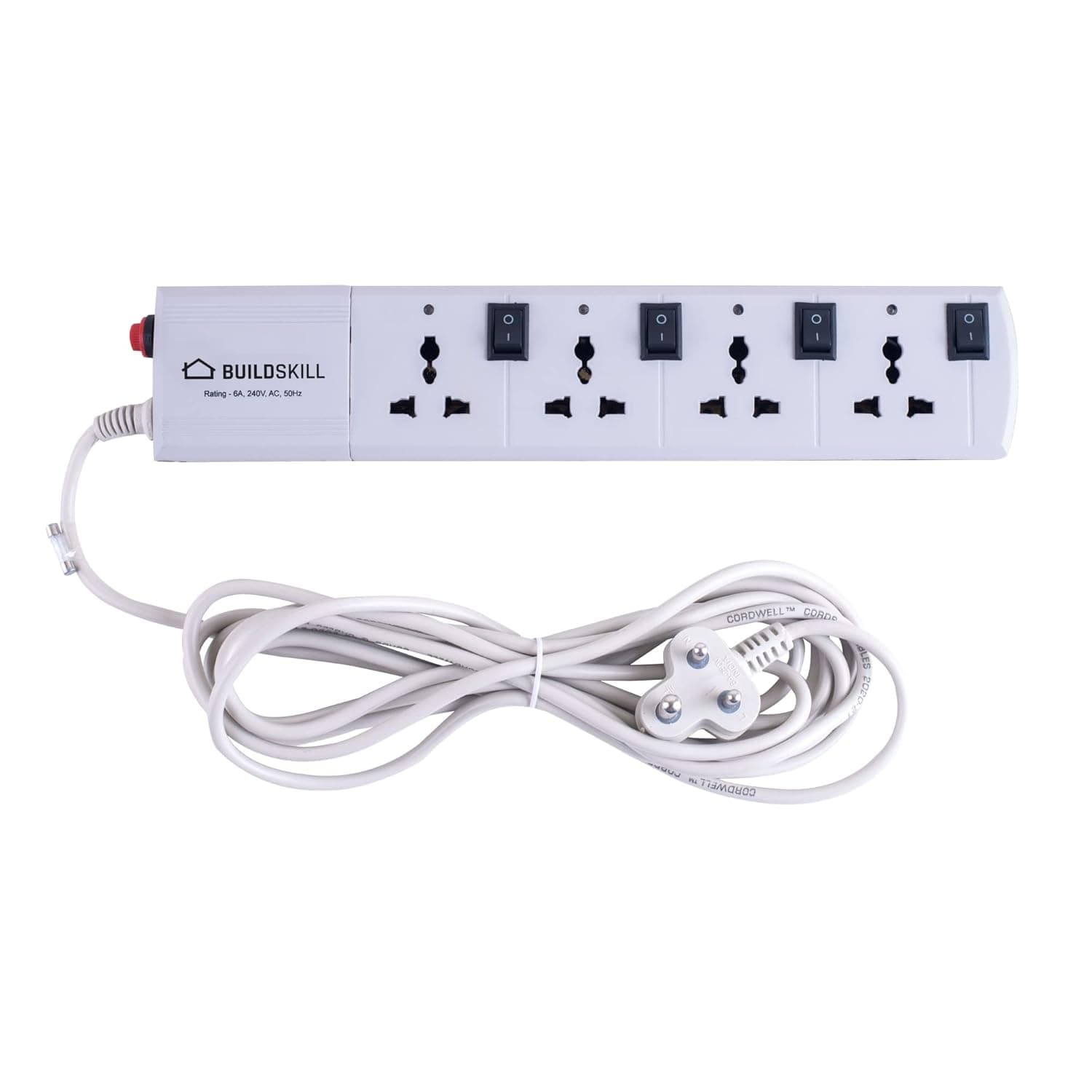 Buildskill Heavy Duty 4 Socket Extension Boards (White)