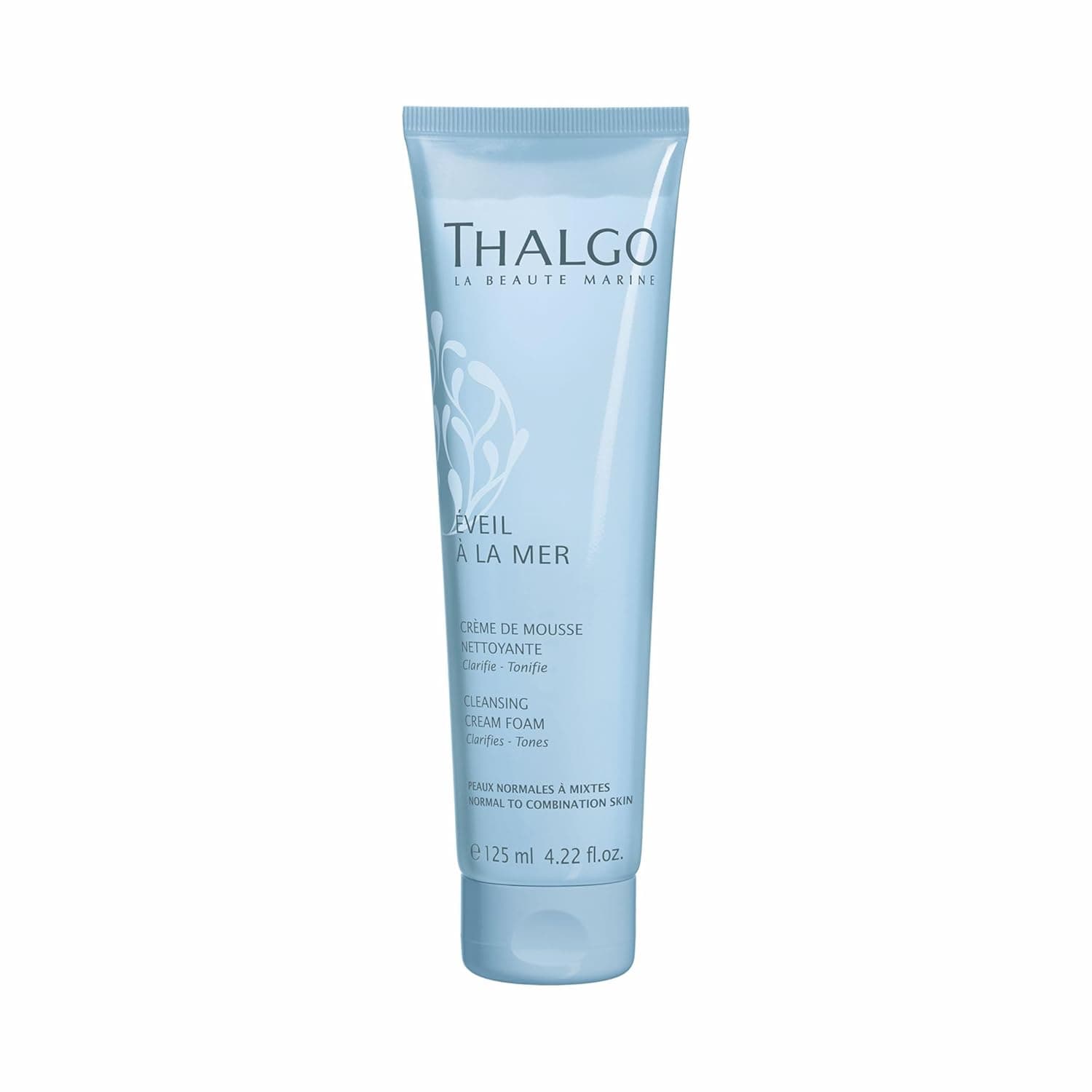 Thalgo Cleansing Cream Foam - Cream-to-Foam Face Cleanser for All Skin Types - Makeup Remover & Purifying Cleanser - 125ml