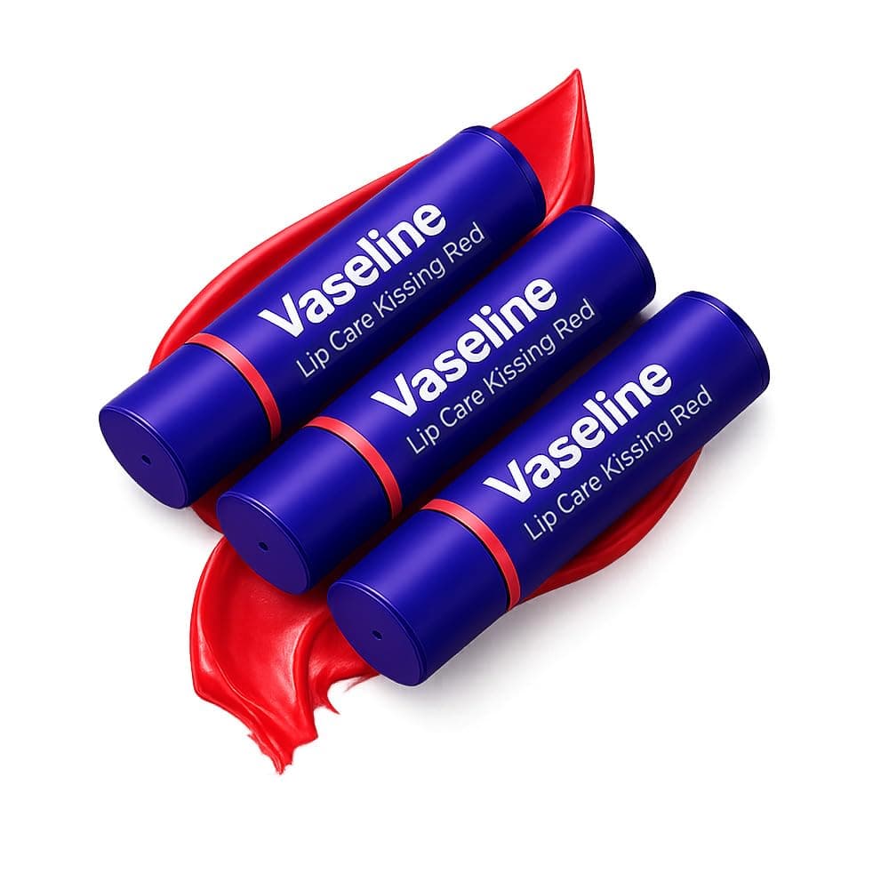 Vaseline Colour+Care Kissing Red Tinted Lip Balm Stick 3g (Pack of 3)