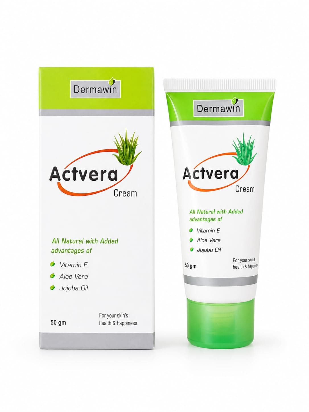 ACTVERA Cream Aloe Vera-Enriched Formula for Skin Hydration, Healing, and Brightening – Reduces Redness, Soothes Irritation, and Repairs Damaged Skin Tissues with Vitamin E & Jojoba Oil