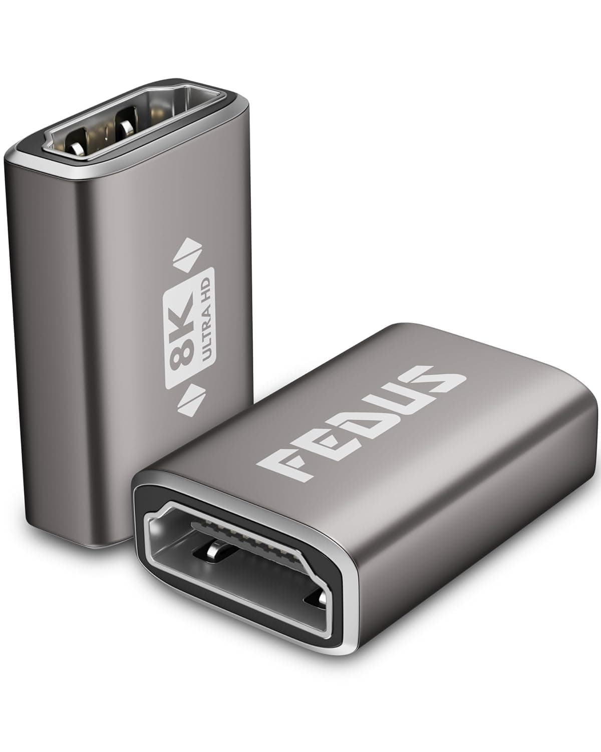 FEDUS Eikon 8K HDMI Coupler Female to Female Adapter Jointer, HDMI Cable 2.1 Extender Connector (8K@60Hz, 4K@120Hz) Aluminum Body for PS5, Xbox, PC, TV Stick, Roku, Monitor - High-Speed 48Gbps