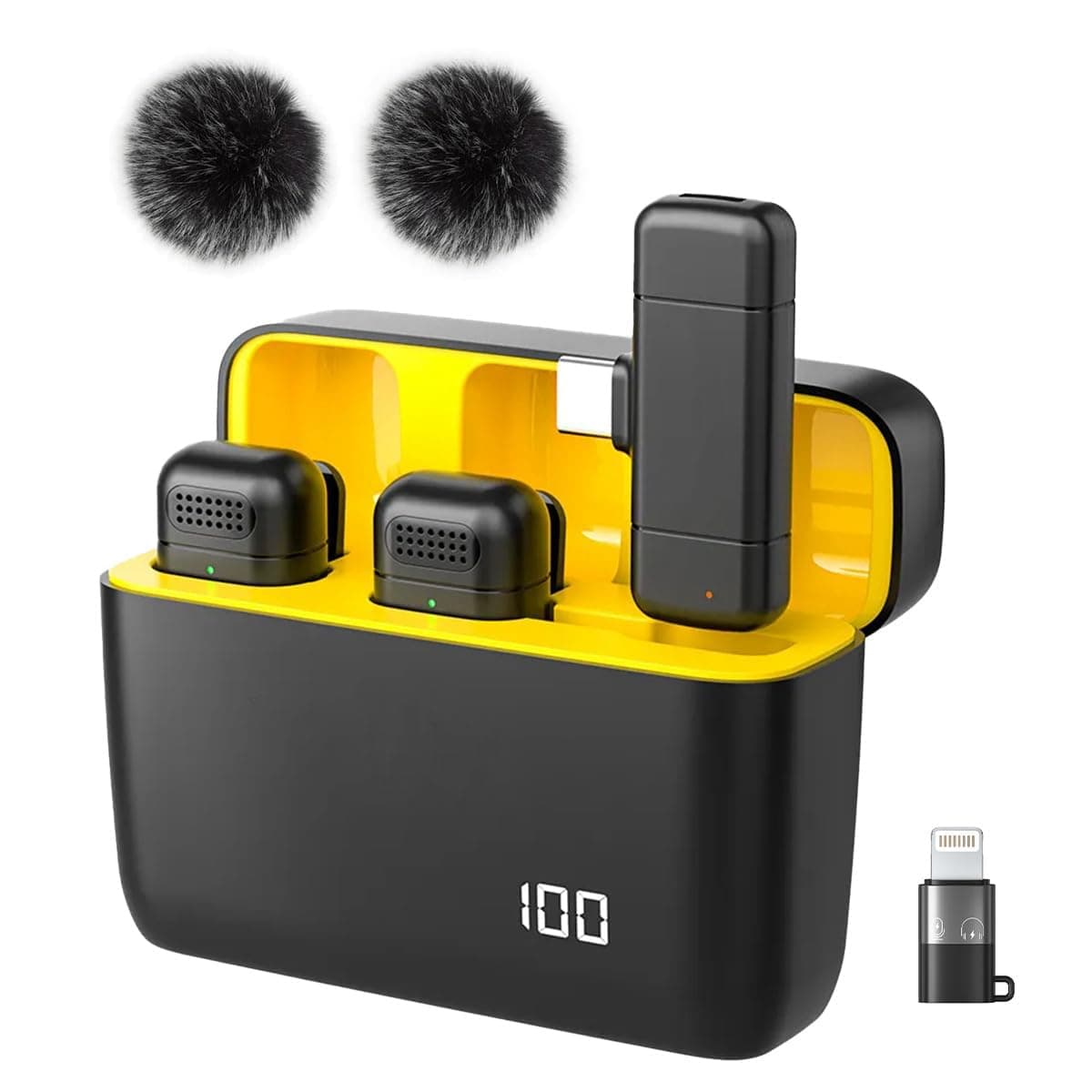 UTECTION by VOOK Wireless Mic with Noise Cancellation – Clip-On Collar Mic for iPhone & Android | 48H Battery, 20m Range, Type-C Charging | Mic Wireless for YouTube, Vlogging & Video Recording