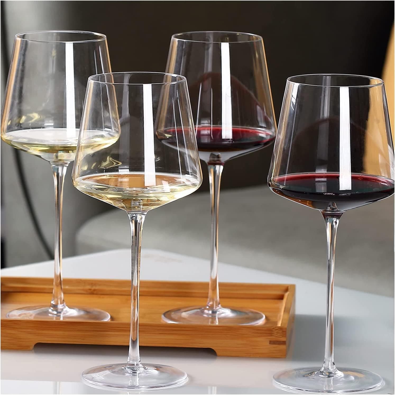 PrimeWorld 450 ml Set of 2 pcs Ideal for White or Red Wine Glass with Flat Bottom,Crystal Wine Glass,Ideal for Full-Bodied Wine,Wine Gifts for Wedding,Housewarming