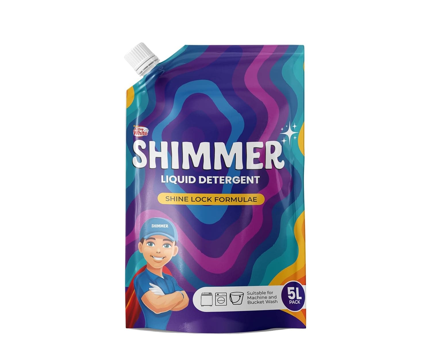 Shimmer Liquid Detergent - 5L Pack | Non Toxic & Eco Friendly | Top Load & Front Load Expert | Removes Tough Stains | French Lavender Fragrance | Upgrade from Detergent Powder, No Residue on Clothes