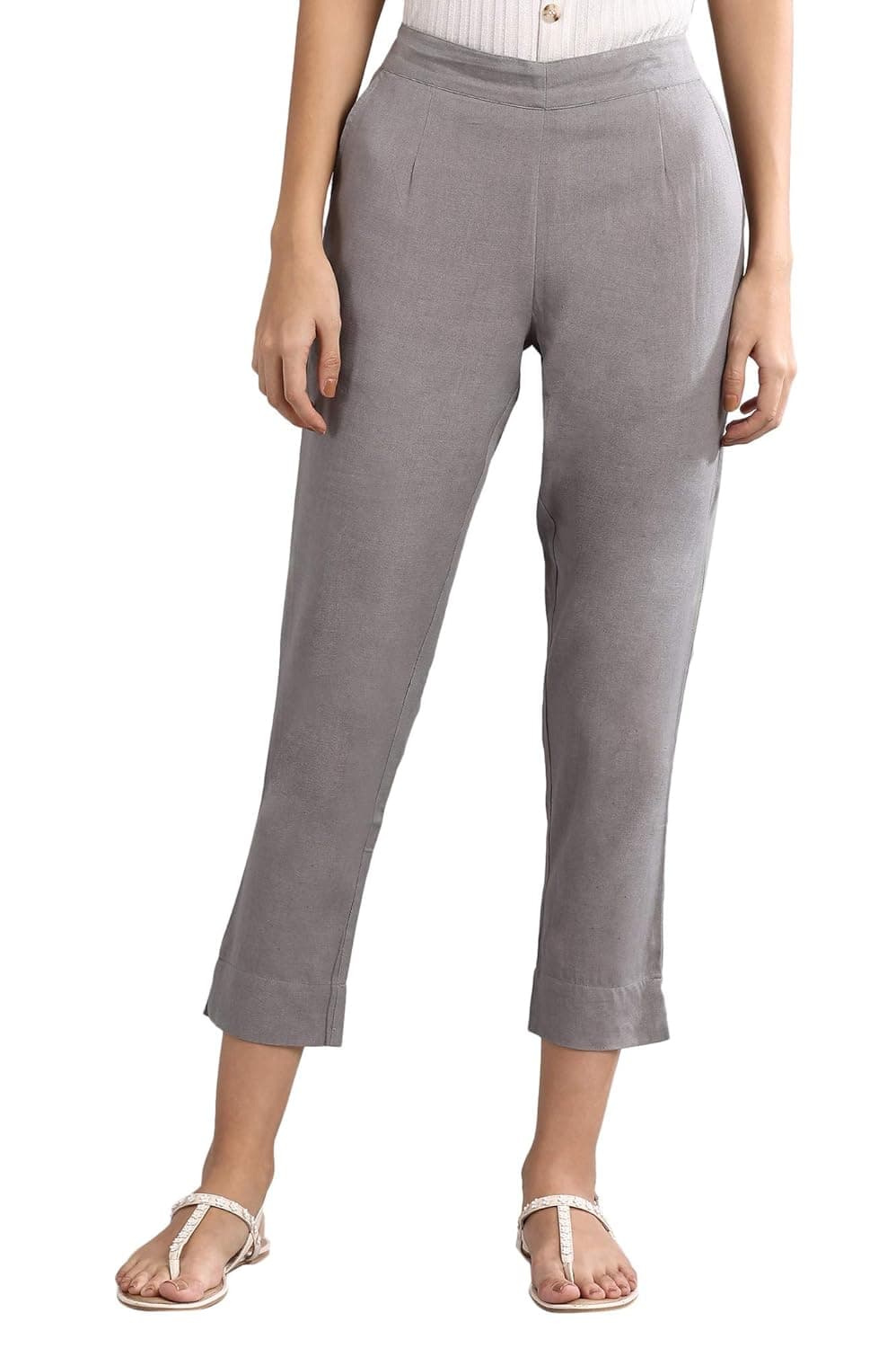 Aurelia Cotton Blend Strechable Regular Fit Trouser for Women | Ankle Length Trouser | Cotton Blend Trouser | Pants