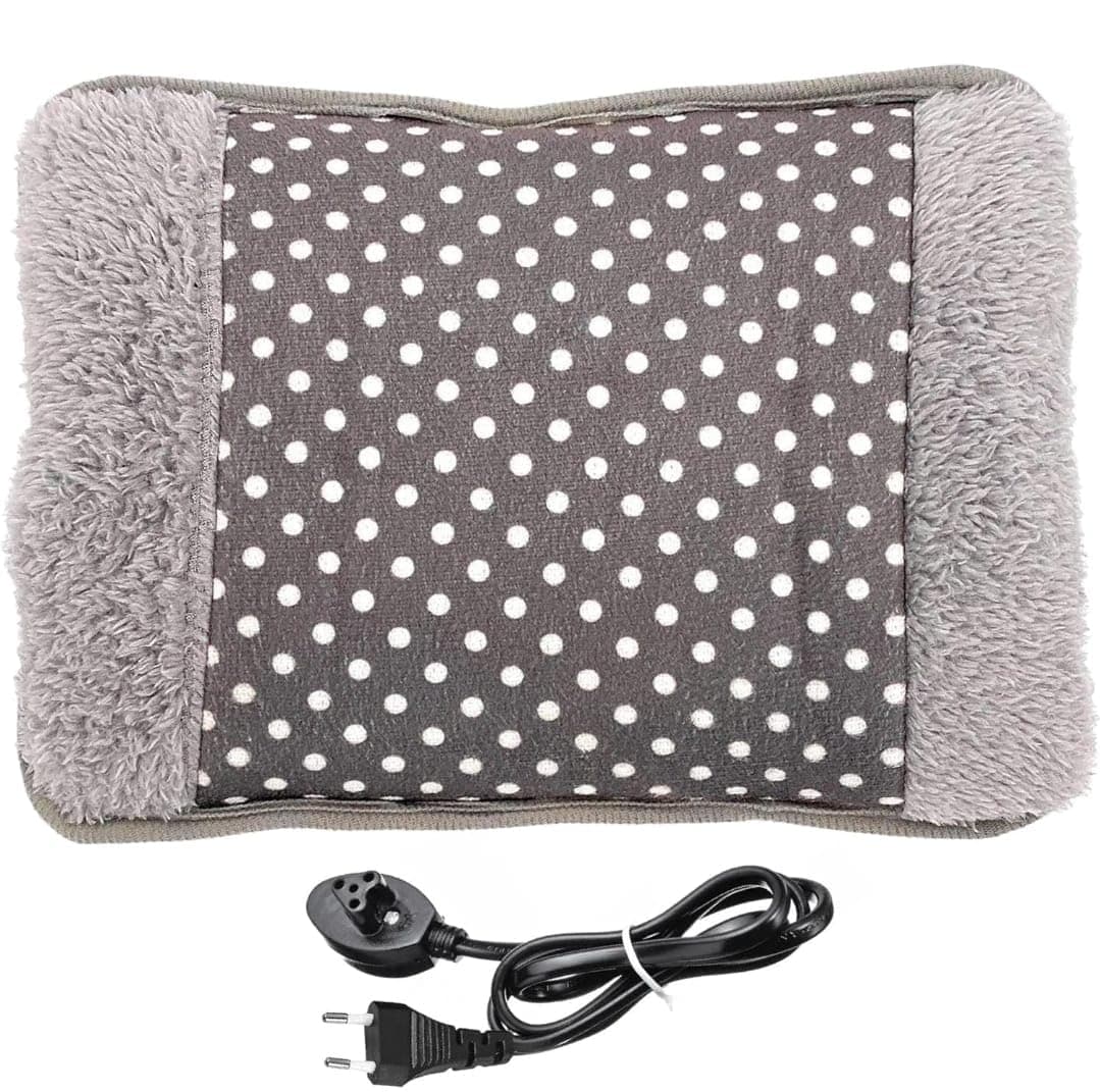 Electric Heating Bag, Heat Pouch/Heating Pad/Hot Water Bottle Bag for Pain Relief, Multicolor (TC-Grey Velvet)