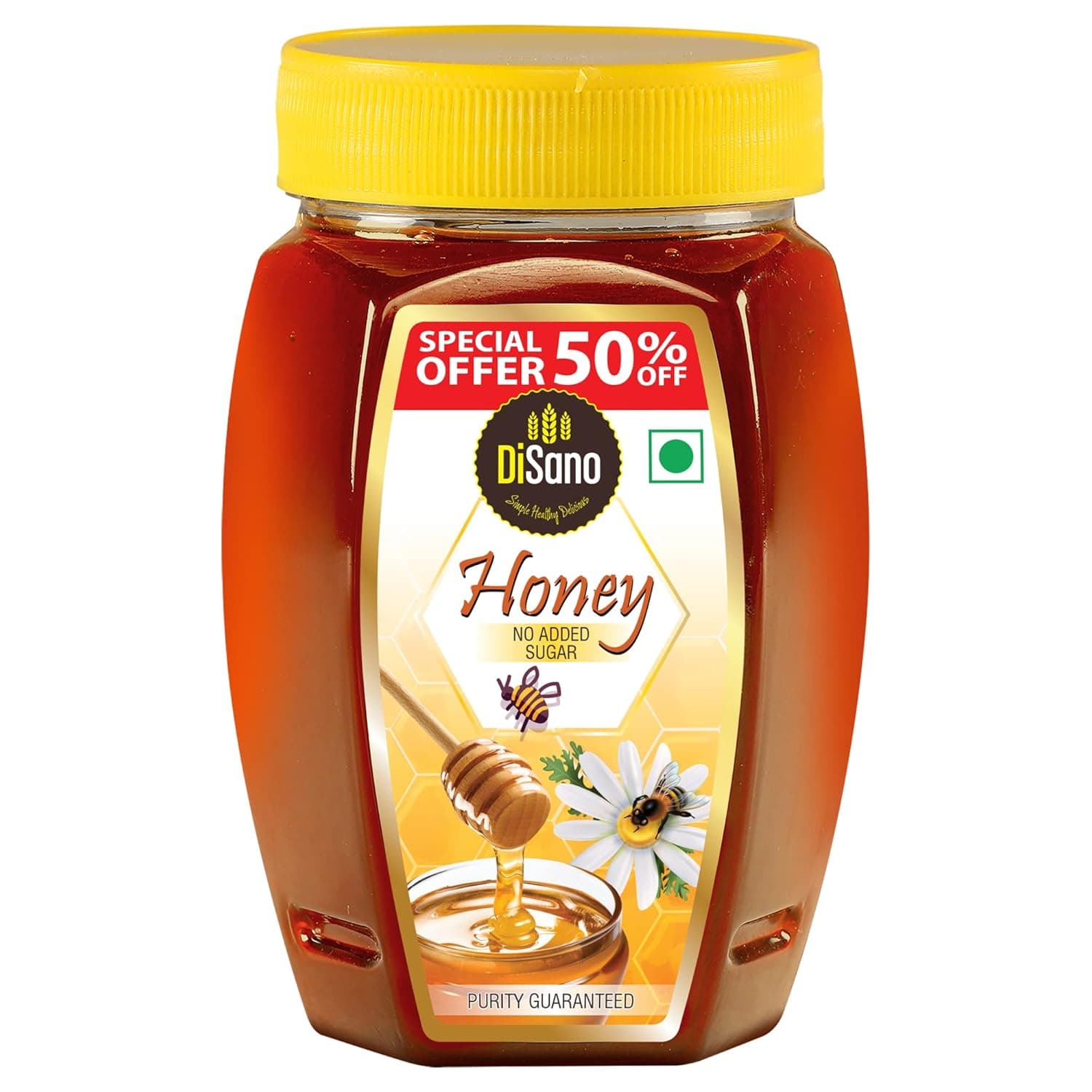 DiSano Honey 500g, Pure with No Sugar Added, Natural Immunity Booster, For Fitness & Health, Rich in Antioxidants & Minerals