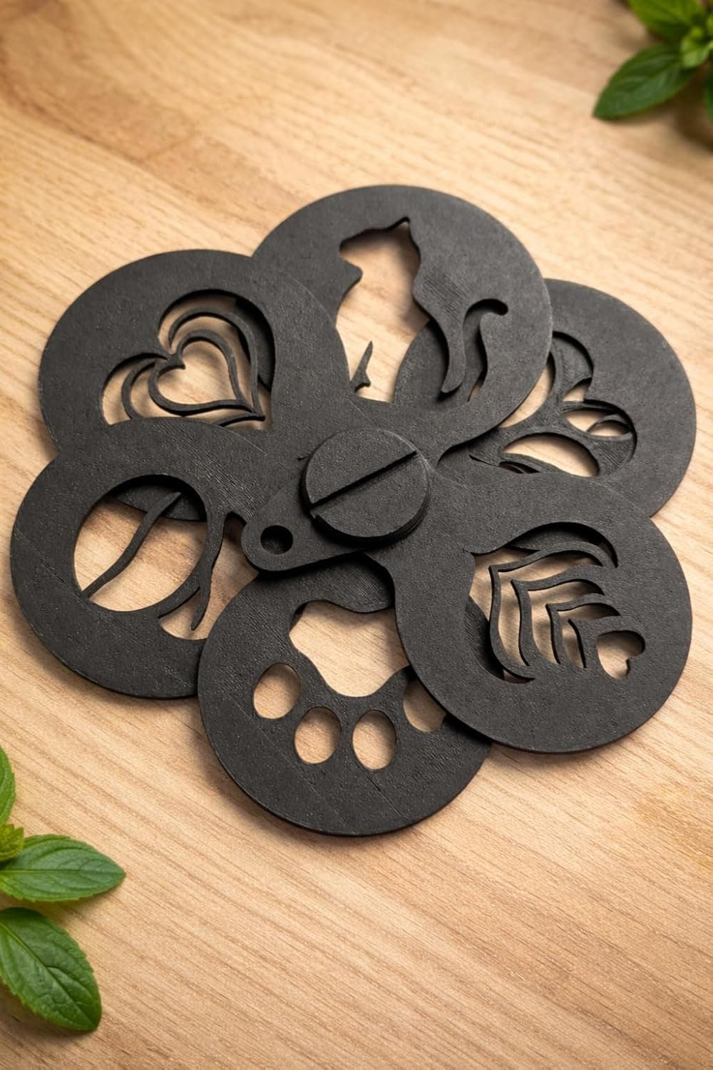 Latte Art Coffee Stencil Set(15 Stencil) – Reusable Barista Decorating Tools for Cappuccino, Latte & Hot Chocolate, Eco-Friendly PLA Plant-Based Recyclable Plastic Coffee Stencils